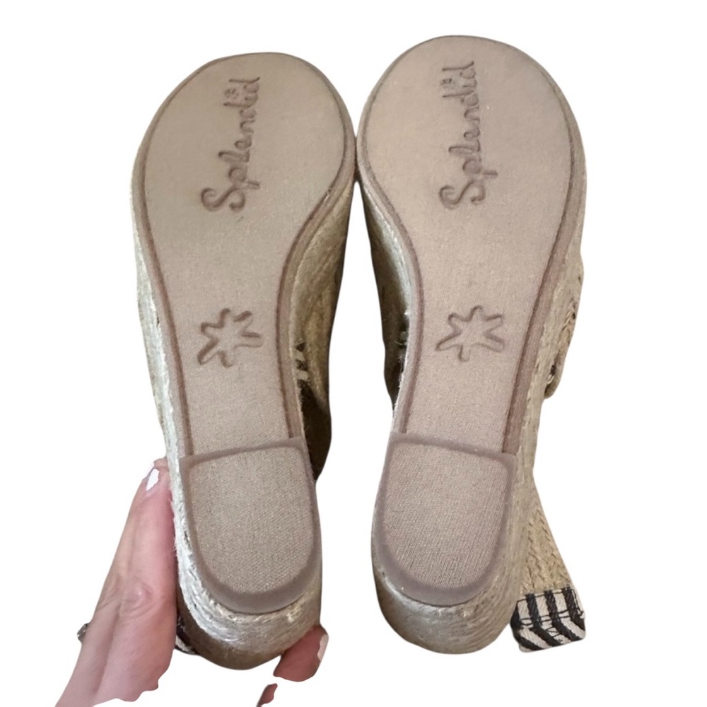 Splendid Striped Espadrille Wedge Sandals 7.5 - Picture 2 of 5